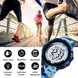 CakCity Mens Digital Watch Waterproof Watches for Swimming Tactical Watches for Men Military Blue Camouflage Watches for Men,5ATM,TPU Strap - CakCity Watches