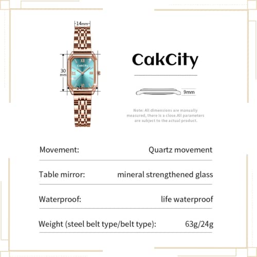 CakCity Classic Minimalist Classic Diamond Female Rectangle Case Mint Watch - CakCity Watches