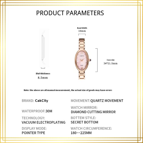 Classic Womens Analog Quartz Stainless Steel Strap with Oval Face Vintage Wrist Watch - CakCity Watches