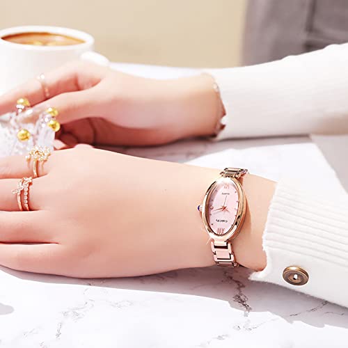 Classic Womens Analog Quartz Stainless Steel Strap with Oval Face Vintage Wrist Watch - CakCity Watches