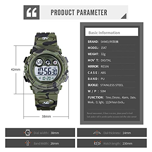CakCity Kids Watches Digital Sport Watches for Boys Girls Outdoor Waterproof Watches with Alarm Stopwatch Military Child Wrist Watch Ages 5-10 - CakCity Watches