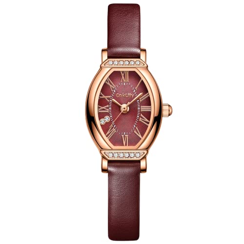 Women's Dainty Small Oval Leather Strap Watch - CakCity Watches