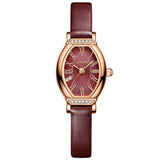 Women's Dainty Small Oval Leather Strap Watch - CakCity Watches