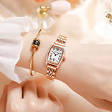 CakCity Fashion Retro Classic Roman Crystal Leather Strap Women Watches - CakCity Watches