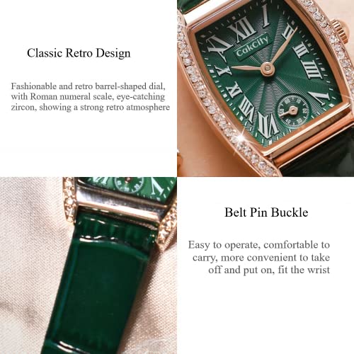 CakCity Women's Rectangle Luxury Diamond Classic Small Wrist Tank Watch - CakCity Watches