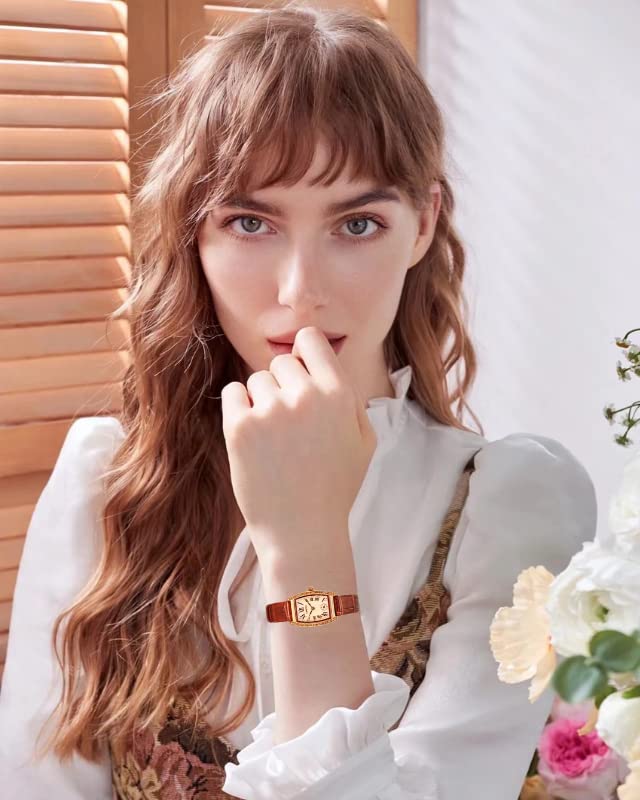 CakCity Fashion Retro Classic Roman Crystal Leather Strap Women Watches - CakCity Watches