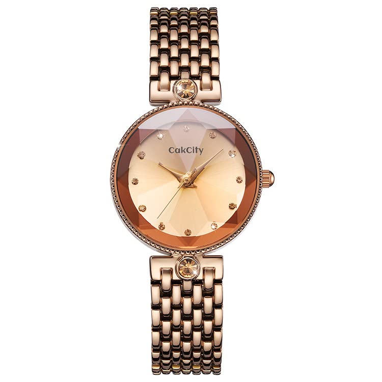 CakCity Fashion Women Watches Elegant Glitter Crystal Stainless Steel Female Ladies Watch Casual Dress Analog Quartz Waterproof Wrist Watch for Women Watch - CakCity Watches