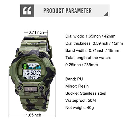 CakCity Boys Camouflage LED Sports Kids Watch Waterproof Digital Electronic Military with Luminous Alarm Stopwatch Child Watches Ages 3-10 - CakCity Watches