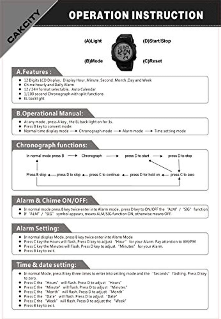 Mens Digital Sports Watch LED Screen Military Watches - CakCity Watches