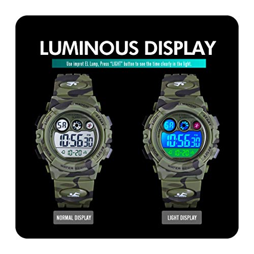CakCity Kids Watches Digital Sport Watches for Boys Girls Outdoor Waterproof Watches with Alarm Stopwatch Military Child Wrist Watch Ages 5-10 - CakCity Watches