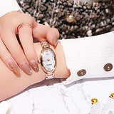 Classic Womens Analog Quartz Stainless Steel Strap with Oval Face Vintage Wrist Watch - CakCity Watches