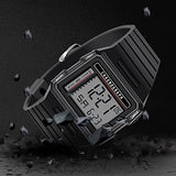 Mens Digital Sports Watch LED Screen Large Face Military Square Watches for Men Waterproof Casual Luminous Stopwatch Alarm Simple Army Watch - CakCity Watches