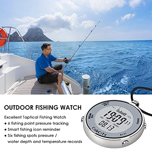 CakCity Digital Pocket Watch with Chain Waterproof Military Fishing Clip on Watches with Weather Altimeter Barometer Thermometer - CakCity Watches