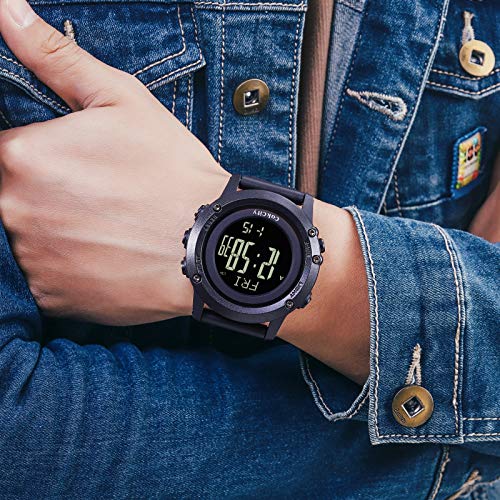 CakCity Compass Digital Sport Watches for Men Wrist Watches with Altimeter, Barometer, Large Dial, Black - CakCity Watches