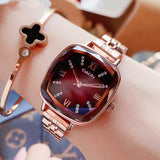 CakCity 3D Faceted Watch Face Alloy Square Case Strap Butterfly Clasp Crystal Fashion Bracelet Watches for Women - CakCity Watches