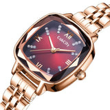 CakCity 3D Faceted Watch Face Alloy Square Case Strap Butterfly Clasp Crystal Fashion Bracelet Watches for Women - CakCity Watches