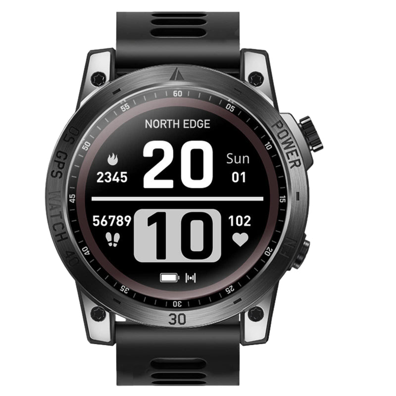 CakCity 46mm Smartwatch Fitness Watch IP68 Waterproof Activity Tracker with Full Touch Color Screen,Altimeter,Compass,GPS Watch for Android and iOS Phones, Military Smart Watches for Men - CakCity Watches