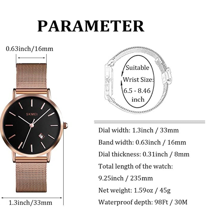 CakCity Fashion Simple Classic Analog Waterproof Unisex Stainless Steel Watch - CakCity Watches