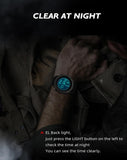 CakCity Digital Military Tactical Watch for Men - A versatile outdoor sports watch featuring a zinc alloy case and nylon strap, complete with a compass, barometer, stopwatch, metronome, and three alarms.