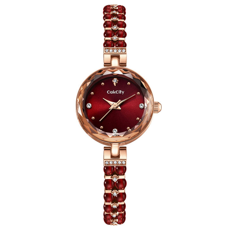 CakCity Ladies Watches for Women Watch Bracelet Ladies Wrist Watch Elegant Dress Quartz Wrist Watch Vintage Red Watch for Women Mini Small Face Watch with Gift Box,23mm - CakCity Watches