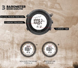 CakCity Military Tactical Watch for Men - Outdoor Sports Watch with Compass, Barometer, Altimeter, and Step Counter - Hiking Digital Wrist Watch