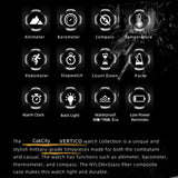 CakCity Hiking Digital Wrist Watch - Military & Tactical Watch for Men with Barometer, Altimeter, Compass, Temperature, Pedometer, 5ATM