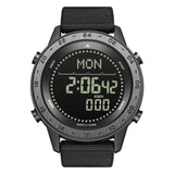 CakCity Digital Military Tactical Watch for Men - A versatile outdoor sports watch featuring a zinc alloy case and nylon strap, complete with a compass, barometer, stopwatch, metronome, and three alarms.