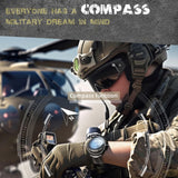 CakCity Hiking Digital Wrist Watch - Military & Tactical Watch for Men with Barometer, Altimeter, Compass, Temperature, Pedometer, 5ATM