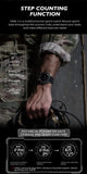 CakCity Digital Military Tactical Watch for Men - A versatile outdoor sports watch featuring a zinc alloy case and nylon strap, complete with a compass, barometer, stopwatch, metronome, and three alarms.