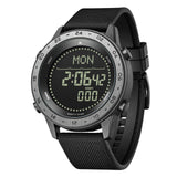 CakCity Digital Military Tactical Watch for Men - A versatile outdoor sports watch featuring a zinc alloy case and nylon strap, complete with a compass, barometer, stopwatch, metronome, and three alarms.