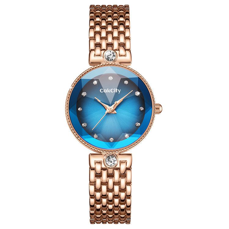 CakCity Fashion Women Watches Elegant Glitter Crystal Stainless Steel Female Ladies Watch Casual Dress Analog Quartz Waterproof Wrist Watch for Women Watch - CakCity Watches