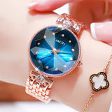 CakCity Fashion Women Watches Elegant Glitter Crystal Stainless Steel Female Ladies Watch Casual Dress Analog Quartz Waterproof Wrist Watch for Women Watch - CakCity Watches