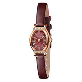 Women's Dainty Small Oval Leather Strap Watch - CakCity Watches
