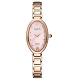 Classic Womens Analog Quartz Stainless Steel Strap with Oval Face Vintage Wrist Watch - CakCity Watches