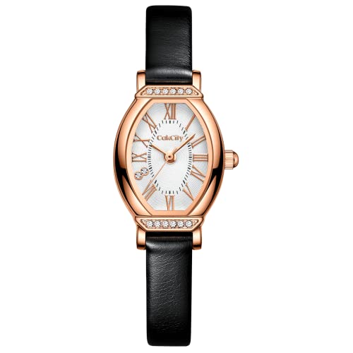 Women's Dainty Small Oval Leather Strap Watch - CakCity Watches