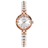 CakCity Ladies Bracelet Watches 8mm Ultra Thin Pearl Bracelet Dress Wristwatch for Women 23mm Analog Quartz Watch - CakCity Watches