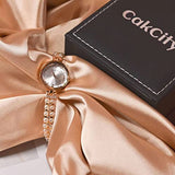 CakCity Ladies Bracelet Watches 8mm Ultra Thin Pearl Bracelet Dress Wristwatch for Women 23mm Analog Quartz Watch - CakCity Watches