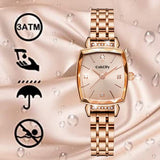 CakCity Women's Square Classic Small Luxury Diamond Japanese Quartz Wrist Watch - CakCity Watches