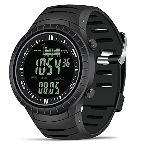 CakCity Digital Watch for Men with Weather Altimeter Barometer Thermometer, Black - CakCity Watches