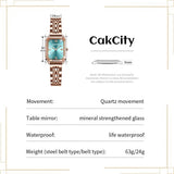 CakCity Classic Minimalist Classic Diamond Female Rectangle Case Mint Watch - CakCity Watches