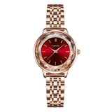 CakCity Ladies Watches for Women Rose Gold Strap Large Face Watches Easy Read Classic Analog Quartz Wrist Watches Red Watches for Women - CakCity Watches
