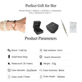 CakCity Women's Square Classic Small Luxury Diamond Japanese Quartz Wrist Watch - CakCity Watches