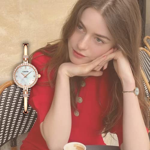 Classic Women Bracelet Pearl Shell Dial Analog Quartz Watch - CakCity Watches