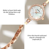 Classic Women Bracelet Pearl Shell Dial Analog Quartz Watch - CakCity Watches