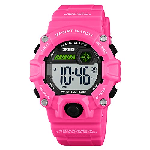 Kripyery Kids Digital Watches, Boys Girls Waterproof 12 Hours Display  Outdoor Sports Watches, Teens Kids Electronic Digital Sports Wrist Watch  with LED Backlight and Rose Red : : Fashion