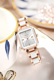 Women's Square Two-Tone Ceramic Dress Bracelet Watch - CakCity Watches