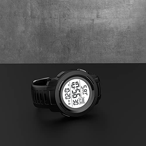 CakCity Digital Sport Waterproof Watches for Men Military Watches with Stopwatch Alarm Wrist Army Watch, Black - CakCity Watches