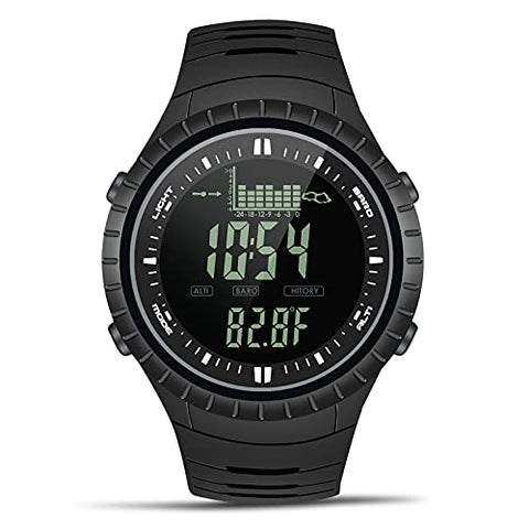 CakCity Digital Watch for Men with Weather Altimeter Barometer Thermometer, Black - CakCity Watches