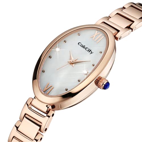 Classic Womens Analog Quartz Stainless Steel Strap with Oval Face Vint –  CakCity Watches