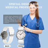 CakCity Nurse Watch for Medical Professionals, Students,Doctors, Women Men, 38mm Watch, Easy to Read Dial, Second Hand and 24 Hour,Soft and Breathable Silicone Band,Water Resistant - CakCity Watches